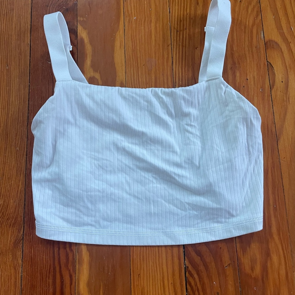 Aerie Sleeveless Ribbed Crop Tank Top in Blue